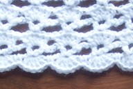 V-stitch large shells afghan border